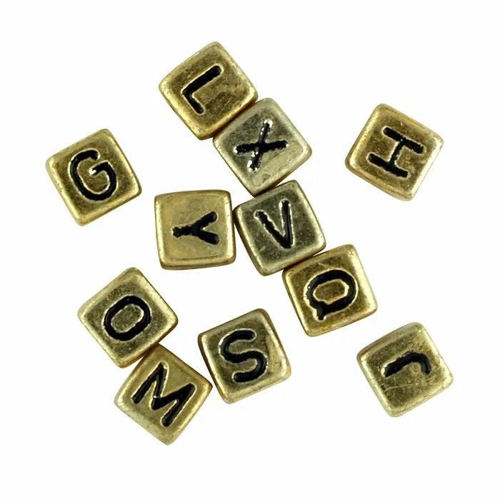 Beads |   5Mm Cube Alphabet Beads (Available In 3 Colours) Beads Beads