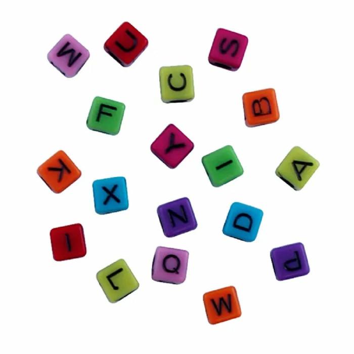 Beads |   Assorted Bright Colours Alphabet Beads Beads Beads