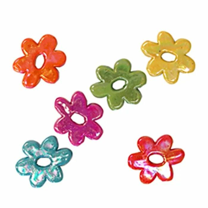 Beads |   Assorted Iridescent Plastic Flower Beads Beads Beads