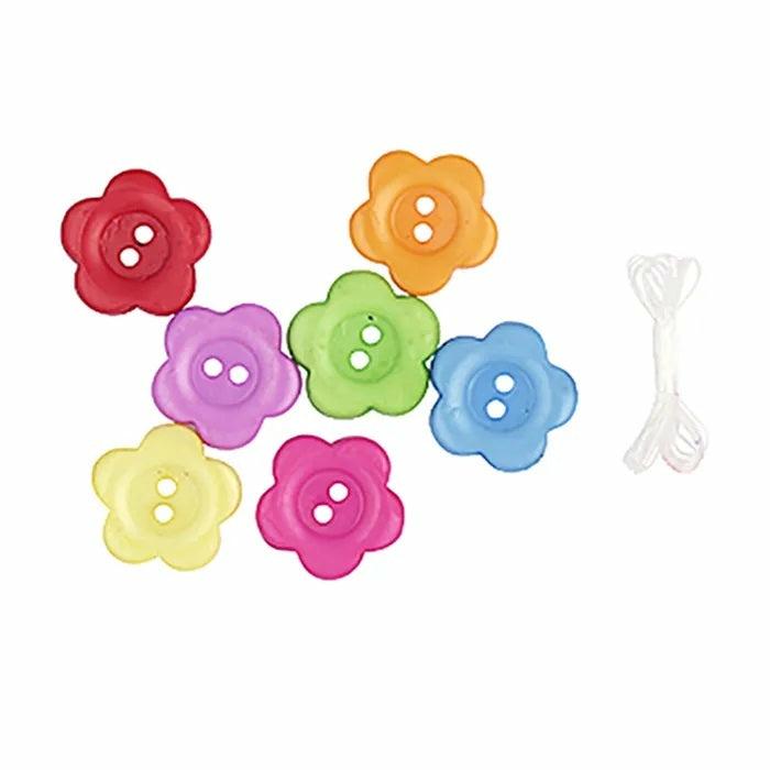 Beads |   Plastic Flower Buttons With Thread Beads Beads