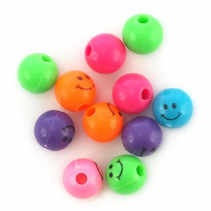 Beads |   Plastic Happy Face Smiley Beads Jewellery Making Supplies Beads