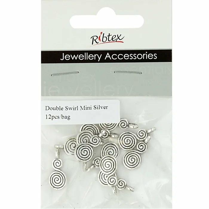 Charms & Pendants |   18Mm Metal Alloy Double Swirls Charms Charms & Pendants Charms & Pendants