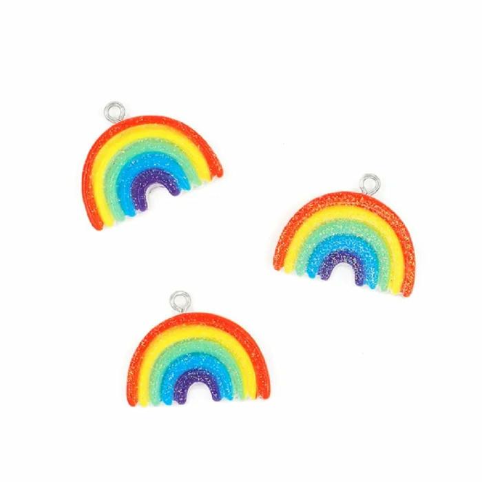 Charms & Pendants |   Acrylic Glitter Rainbow Shape Charms Charms & Pendants Charms & Pendants