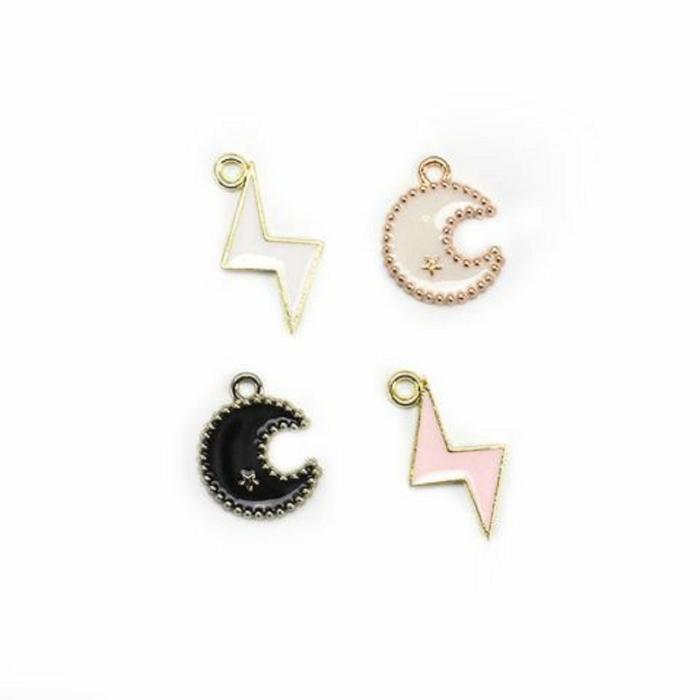 Charms & Pendants |   Assorted Colours Lightening & Moon Charms Set Charms & Pendants Charms & Pendants