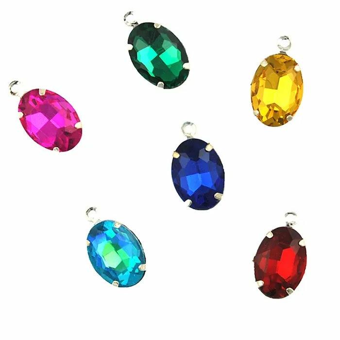 Charms & Pendants |   Assorted Colours Oval Rhinestone Pendant Charms Charms & Pendants Charms & Pendants