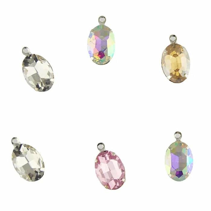 Charms & Pendants |   Assorted Crystal Colours Oval Rhinestone Pendant Charms Charms & Pendants Charms & Pendants