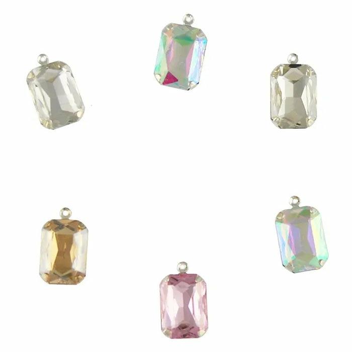 Charms & Pendants |   Assorted Crystal Colours Rectangle Rhinestone Pendant Charms Charms & Pendants Charms & Pendants