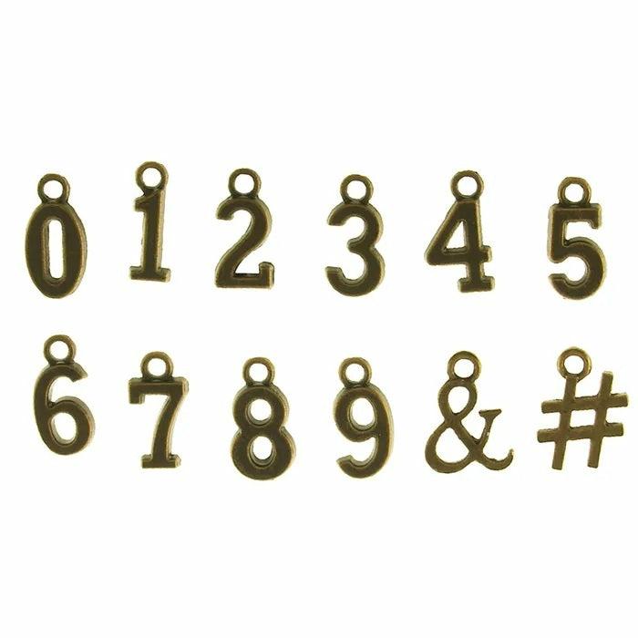 Charms & Pendants |   Metal Alloy Numbers Charms (Available In 3 Colours) Charms & Pendants Boho Gold