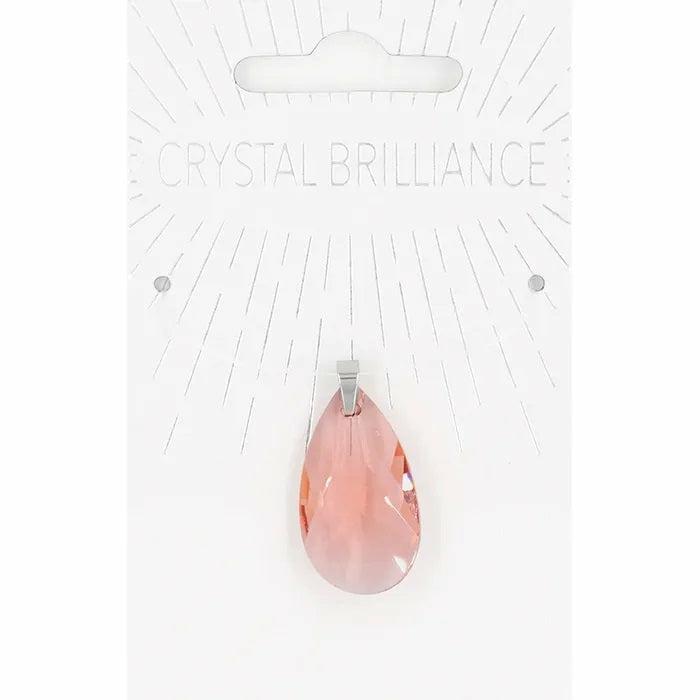 Charms & Pendants |   Pink Colour Teardrop Shape Crystal Pendant Crystal Beads Charms & Pendants