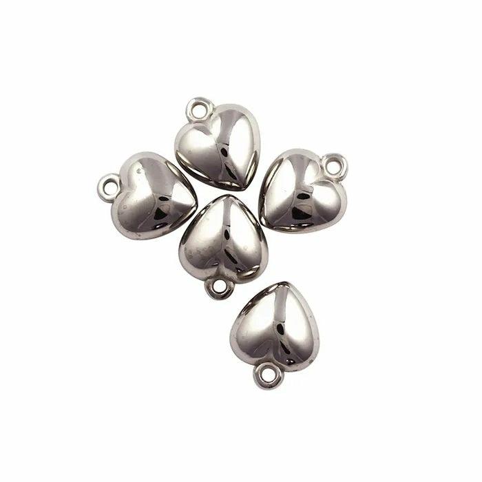 Charms & Pendants |   Silver Colour Plastic Heart Charms Charms & Pendants Charms & Pendants