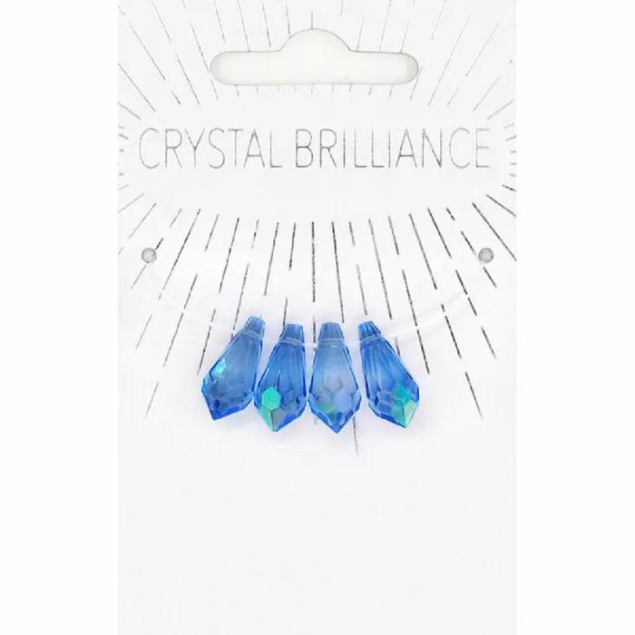 Crystal Beads |   4Pcs Teardrop Shape Crystal Pendants (Available In 3 Colours) Charms & Pendants Blue Ab