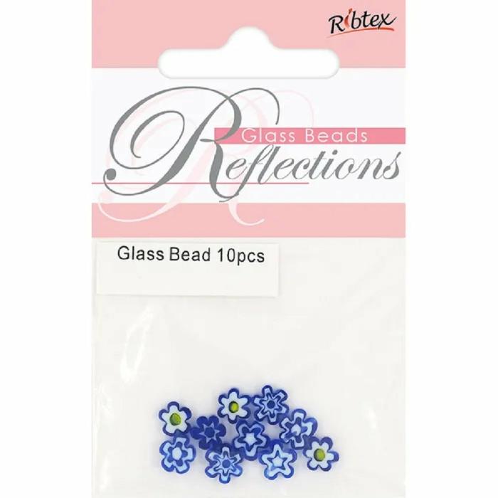 Glass Beads |   6Mm Blue Flower Millefiori Glass Beads Glass Beads Glass Beads