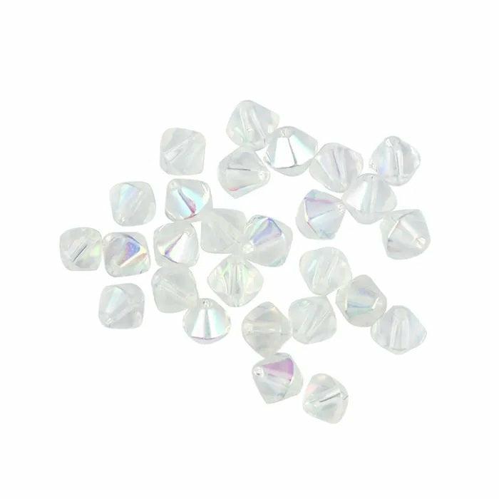 Glass Beads |   6Mm Glass Bicone Beads (Available In 2 Colours) Glass Beads Crystal