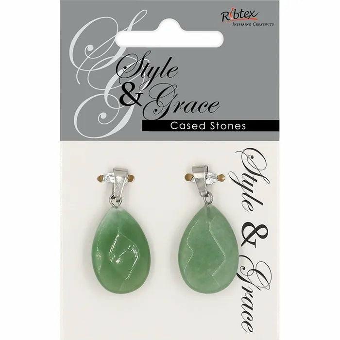 Glass Beads |   Jade Stone Teardrop Facet Pendant Charms & Pendants Charms & Pendants