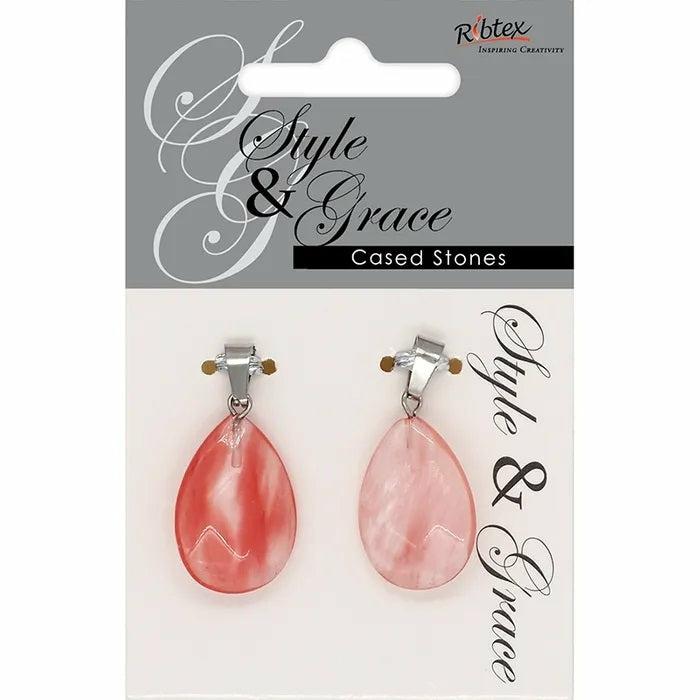 Glass Beads |   Rose Quartz Stone Teardrop Facet Pendant Charms & Pendants Charms & Pendants