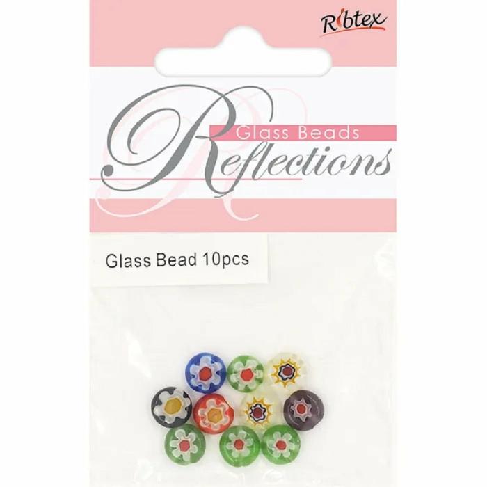 Glass Beads |   Round Disc Flower Millefiori Glass Beads Glass Beads Glass Beads