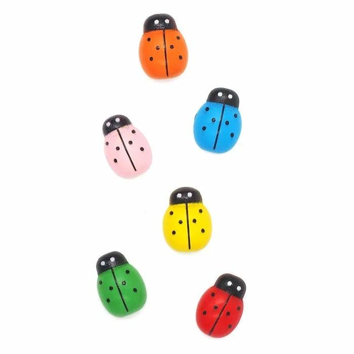 Jewellery Making Accessories |   Assorted Colours Wooden Ladybugs Embellishment Jewellery Making Accessories Jewellery Making Accessories