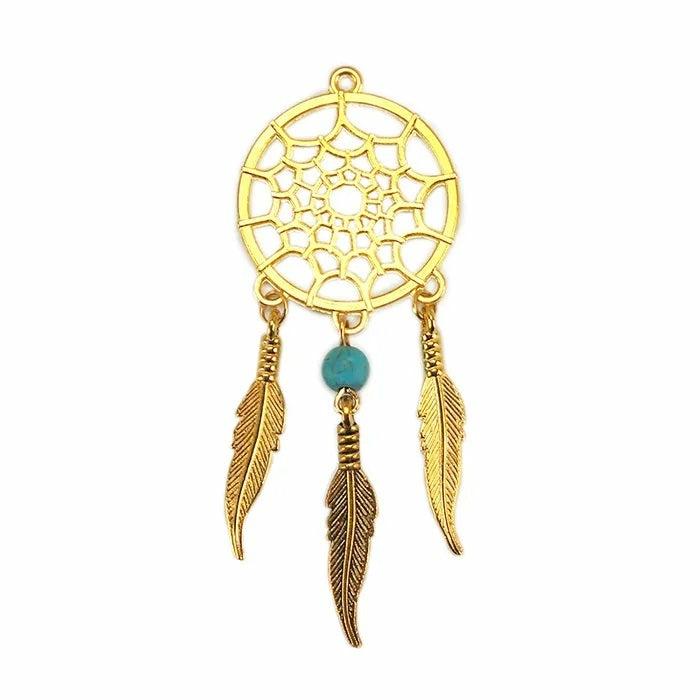 Jewellery Making Accessories |   Gold Colour Dreamcatcher Shape Charm Jewellery Making Accessories Jewellery Making Accessories