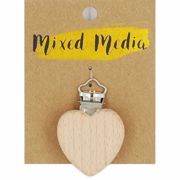 Jewellery Making Accessories |   Heart Shape Beechwood Dummy Clip Jewellery Making Accessories Jewellery Making Accessories