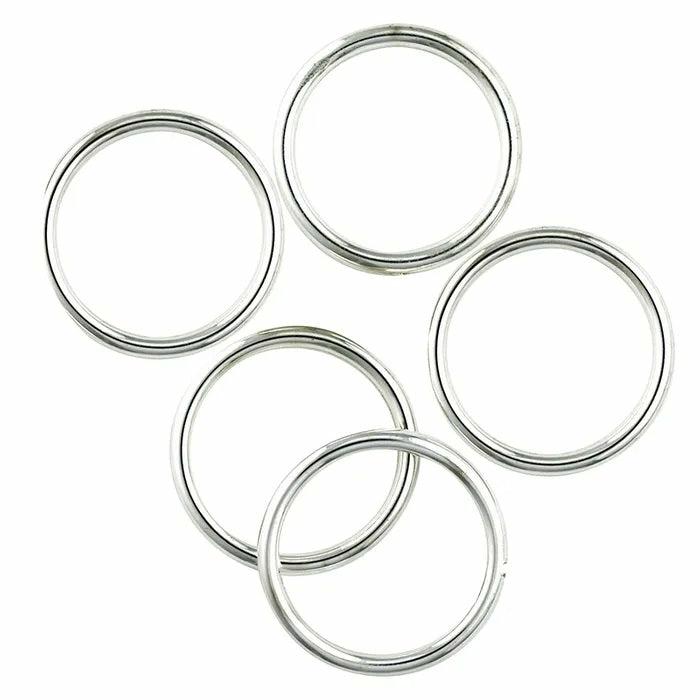 Jewellery Making Basics |   20Mm Round Plastic Rings Feature (Available In 3 Colours) Jewellery Making Basics Bright Silver