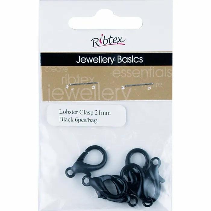 Jewellery Making Basics |   21Mm Metal Alloy Lobster Clasp (Available In 4 Colours) Jewellery Making Basics Black