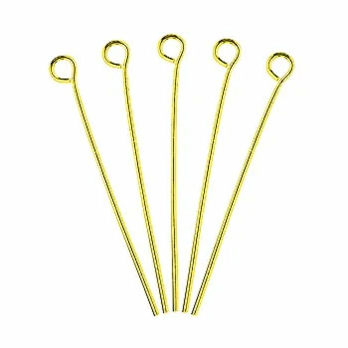 Jewellery Making Basics |   35Mm Metal Alloy Eye Pins (Available In 7 Colours) Jewellery Making Basics Antique Silver