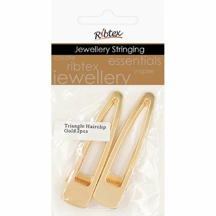 Jewellery Making Basics |   60Mm Flat Triangle Hair Clips (Available In 2 Colours) Jewellery Making Accessories Gold