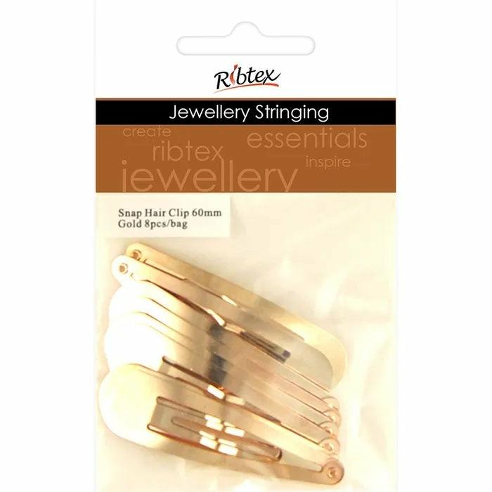 Jewellery Making Basics |   60Mm Metal Alloy Snap Hairclip (Available In 2 Colours) Jewellery Making Accessories Gold