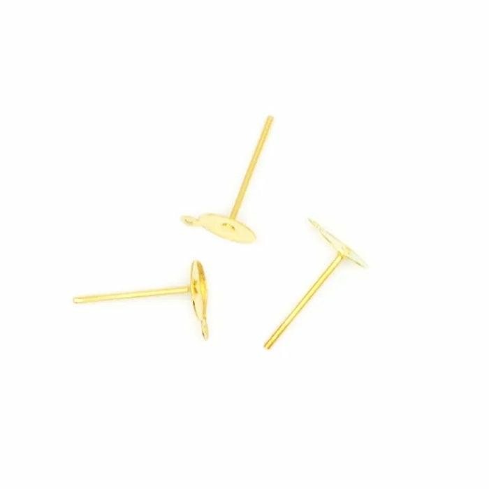 Jewellery Making Basics |   Earring Post With Hole (Available In 2 Colours) Jewellery Making Basics Gold