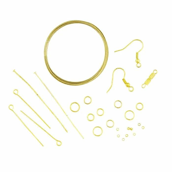 Jewellery Making Basics |   Gold Colour Triple Pack Jewellery Finding Starter Kit Jewellery Making Basics Jewellery Making Basics