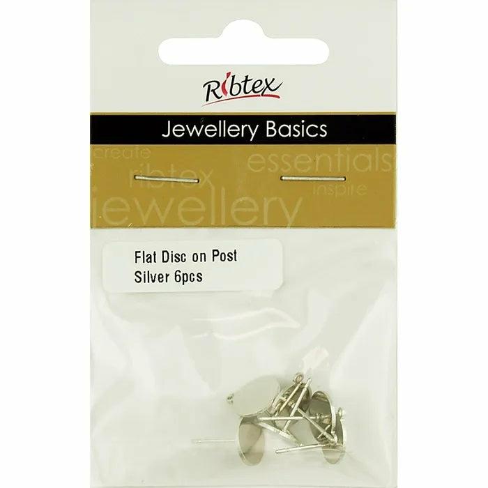 Jewellery Making Basics |   Silver Colour Flat Discs On Post With Jump Ring Jewellery Making Basics Jewellery Making Basics