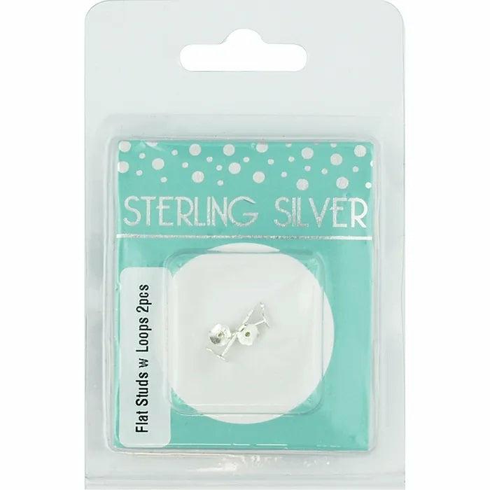 Jewellery Making Basics |   Sterling Silver Flat Studs With Loop Jewellery Making Basics Jewellery Making Basics