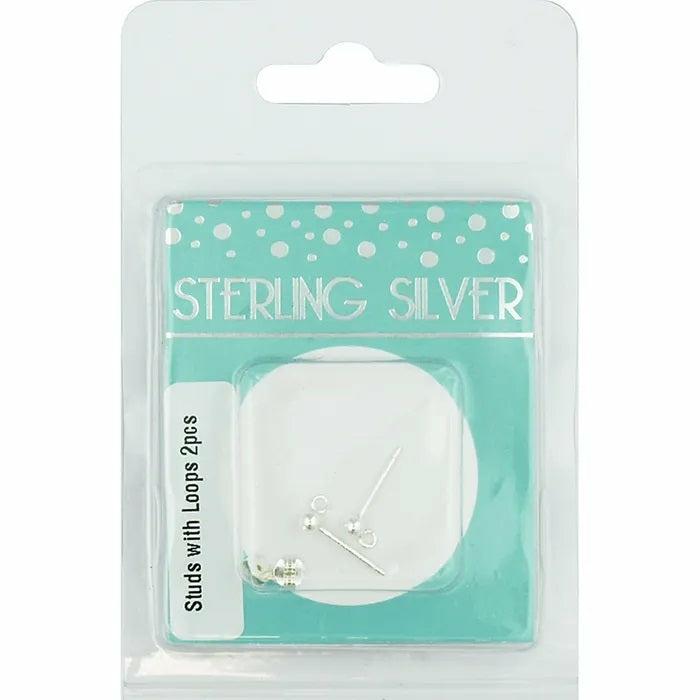 Jewellery Making Basics |   Sterling Silver Round Studs With Loop Jewellery Making Basics Jewellery Making Basics