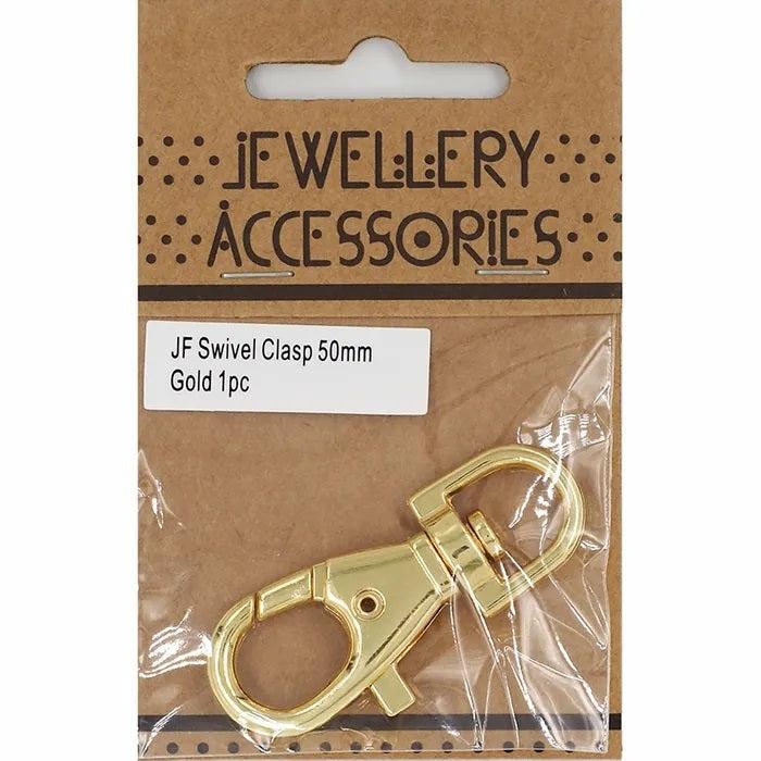 Keychain Making Supplies |   50Mm Gold Colour Swivel Clasp Jewellery Making Supplies Keychain Making Supplies