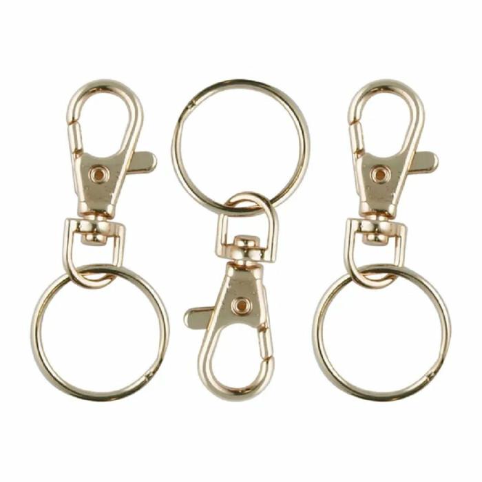 Keychain Making Supplies |   Gold Colour Key Rings With Swivel Clasp Jewellery Making Supplies Keychain Making Supplies