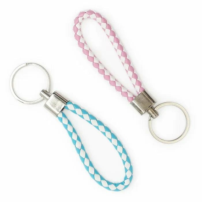 Keychain Making Supplies |   Pastel Colour Woven Pu Keychains Jewellery Making Supplies Keychain Making Supplies