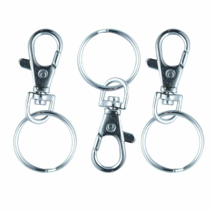 Keychain Making Supplies |   Silver Colour Key Rings With Swivel Clasp Jewellery Making Supplies Keychain Making Supplies