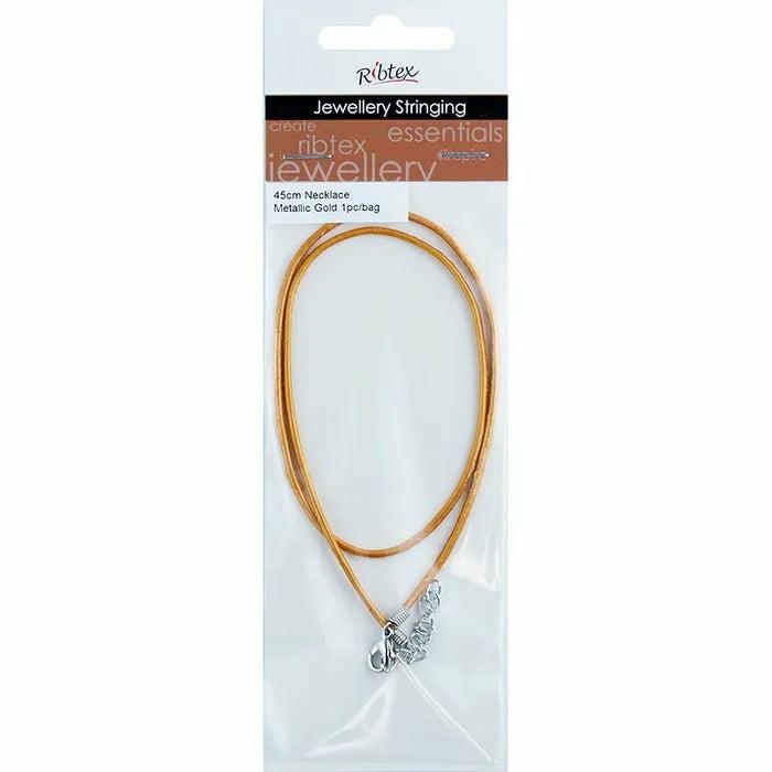 Necklace & Bracelets Making Supplies |   Leather Necklace With Clasp (Available In 2 Colours) Jewellery Making Supplies Gold