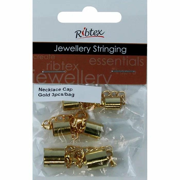 Necklace & Bracelets Making Supplies |   Metal Alloy Necklace Cap Plain With Clasp (Available In 2 Colours) Jewellery Making Supplies Gold