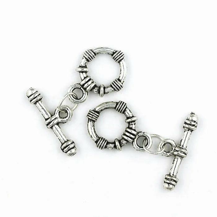 Necklace & Bracelets Making Supplies |   Silver Colour Metal Alloy Circle Shape Toggle Clasp Jewellery Making Supplies Jewellery Making Basics