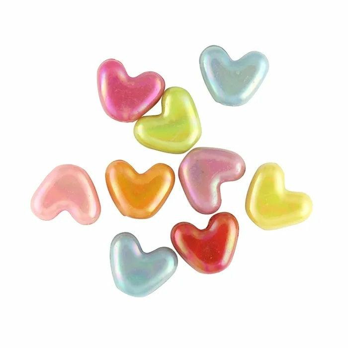 Other Beads |   12Mm Assorted Ab Colours Plastic Heart Shape Beads Jewellery Making Supplies Other Beads