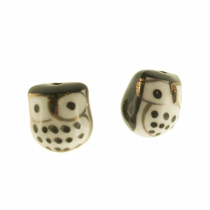 Other Beads |   15Mm Ceramic Owl Shape Beads Jewellery Making Supplies Other Beads