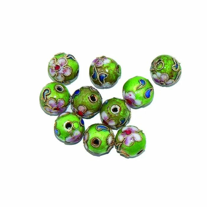 Other Beads |   Cloisonne Round Beads (Available In 4 Colours) Jewellery Making Supplies Black