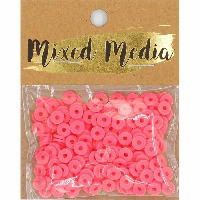 Other Beads |   Hot Pink Poly Clay Heishi Beads Jewellery Making Supplies Other Beads