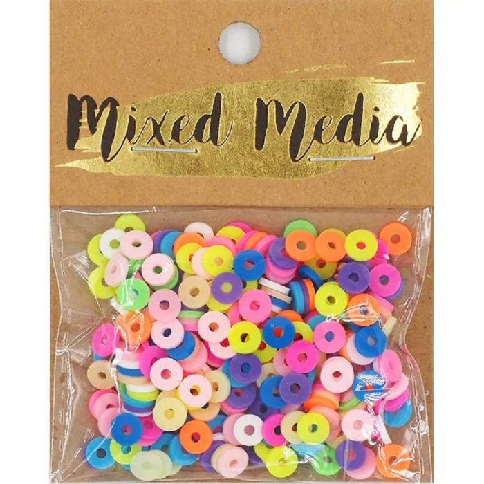 Other Beads |   Mixed Rainbow Poly Clay Heishi Beads Jewellery Making Supplies Other Beads