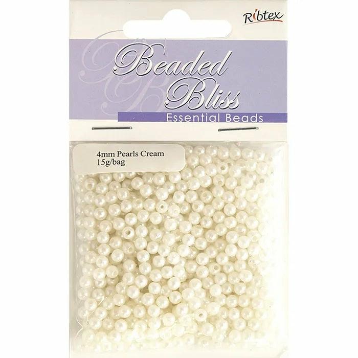 Pearl Beads |   4Mm Plastic Pearl Beads (Available In 3 Colours) Jewellery Making Supplies Black