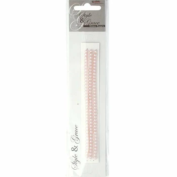 Pearl Beads |   4Mm Round Glass Pearl Beads (Available In 5 Colours) Jewellery Making Supplies Barely Pink