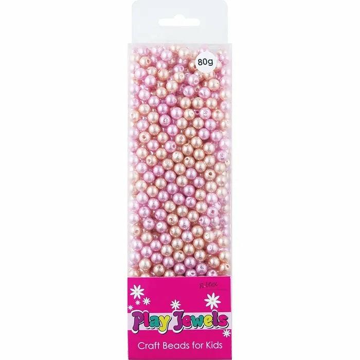 Pearl Beads |   Pink – White Colours Blister Pack Pearl Beads Bead Kits Bead Kits