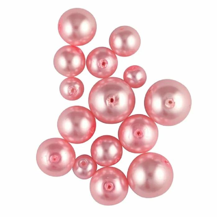 Pearl Beads |   Soft Pink Colour Glass Pearl Beads Jewellery Making Supplies Pearl Beads