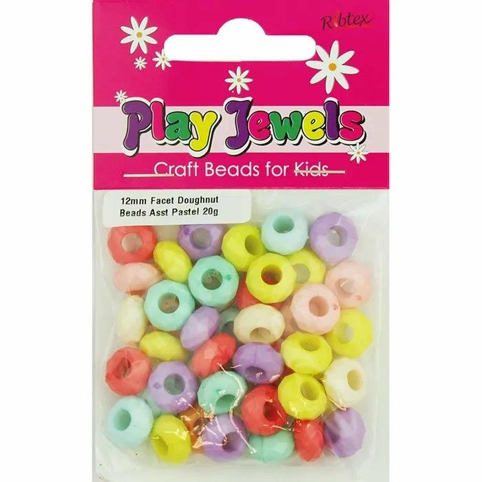 Plastic Beads |   12Mm Pastel Colours Plastic Doughnut Shape Beads Jewellery Making Supplies Plastic Beads